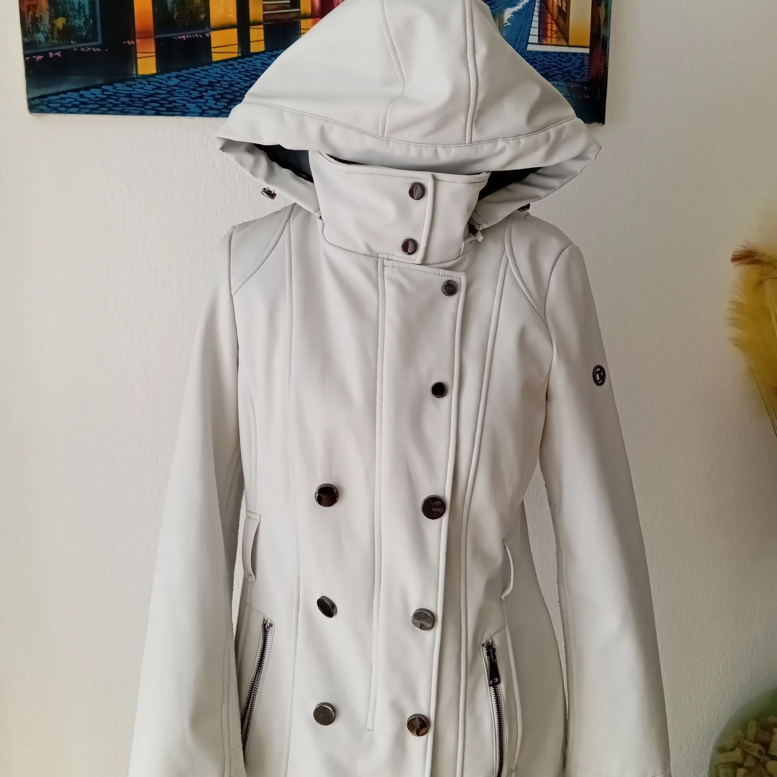 Trench impermeable / Chaqueta mujer Calvin Klein color blanco roto talla M – photo 13